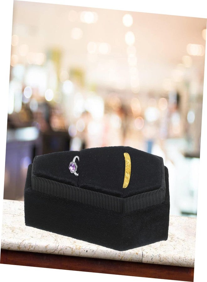 CAXUSD Small Coffin Jewelry Box Velvet Halloween Ring Holder Portable Gothic Earring Display Organizer for Party Storage 3.62X2.12X1.69 Inches - Image 3